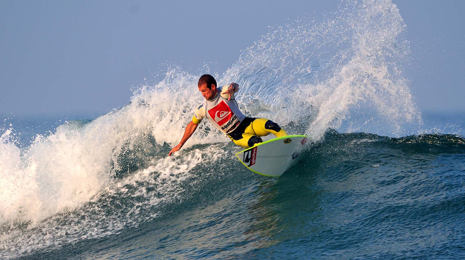 Surfing during a surf competition in Hossegor