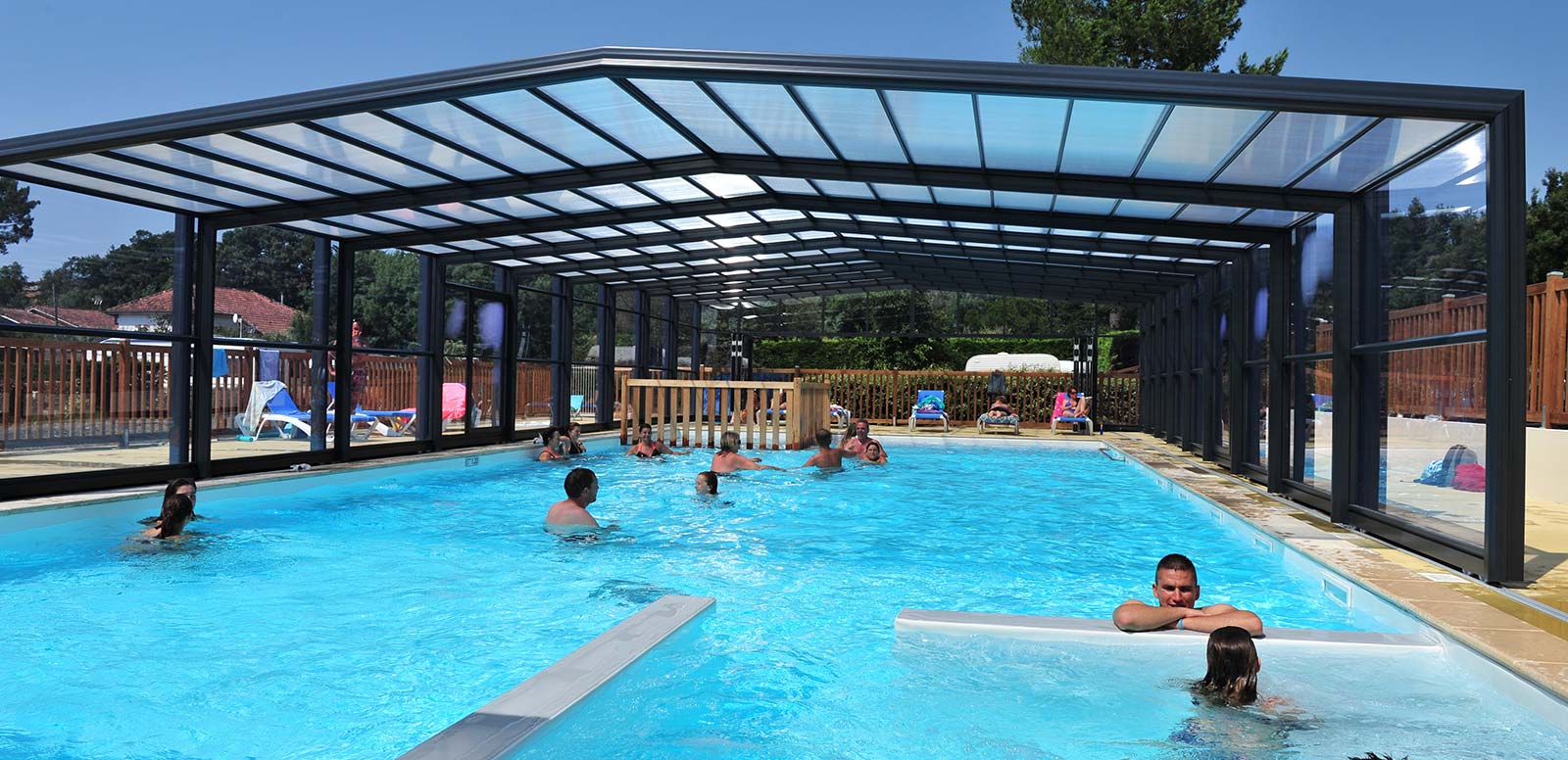 Aquatic area of the campsite in Messanges in the Landes near Hossegor